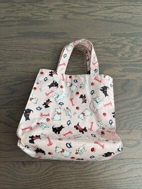 Harrods Shopping tote bag terrier dogs vintage rare pink